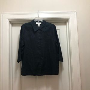 100% Linen Jones New York 3/4 Length Blouse